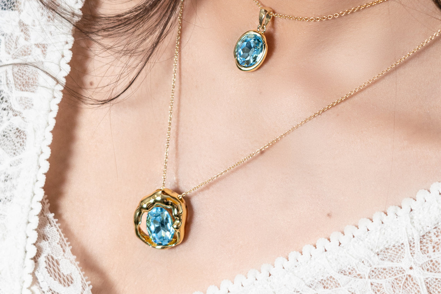Collana Metallo Dorato e Pietra SINFONIA