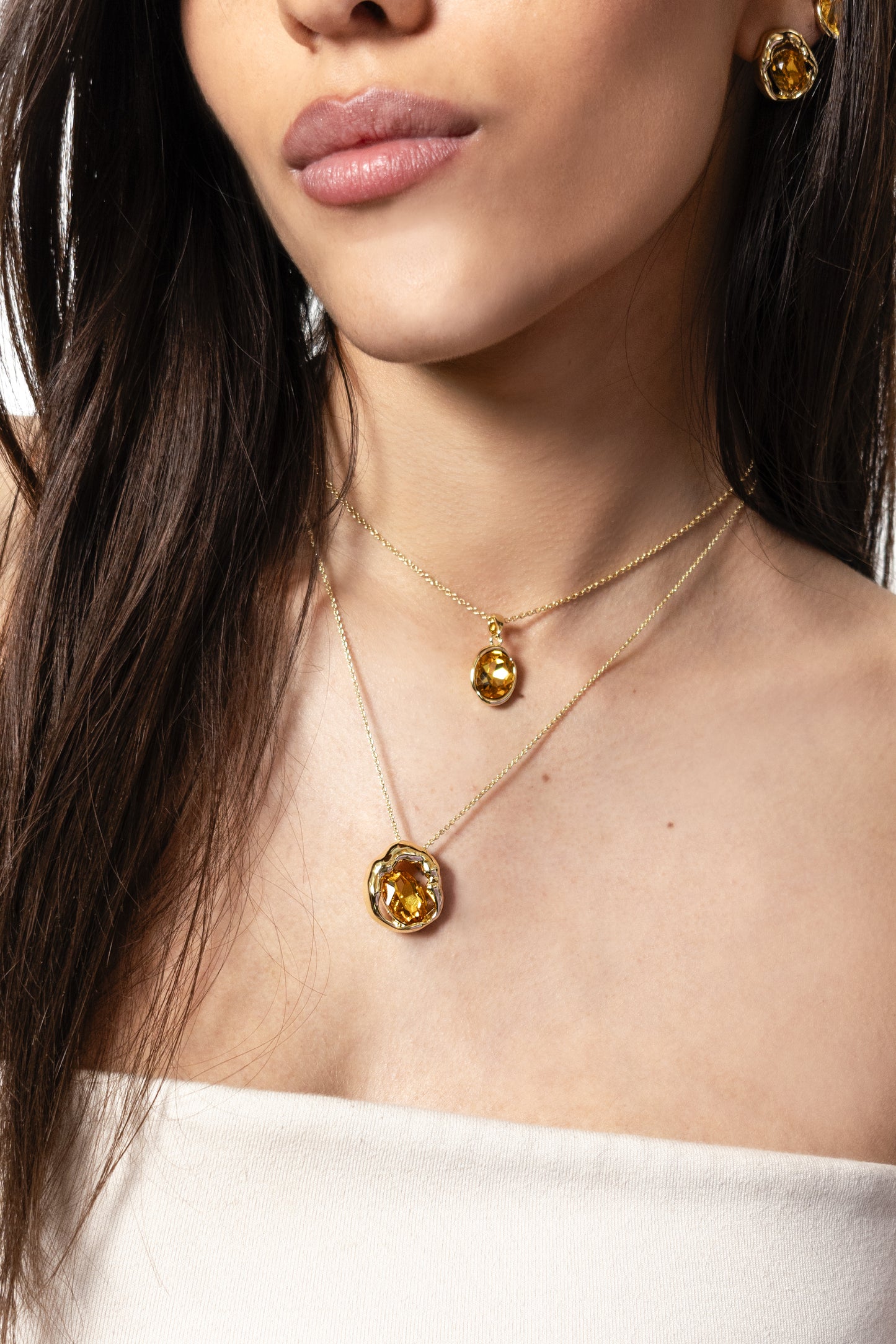Collana Metallo Dorato e Pietra SINFONIA