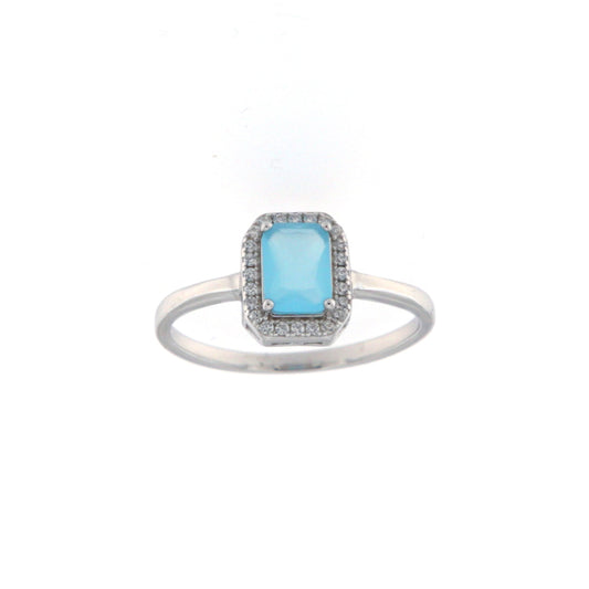 Anello Acquamarina in Argento MAURA