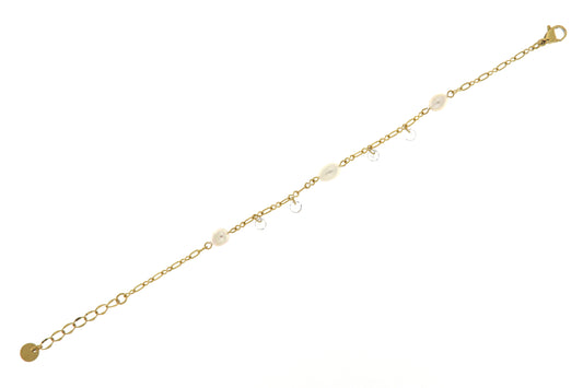 Bracciale Acc/Oro Zirc Bianco FRANCOFORTE