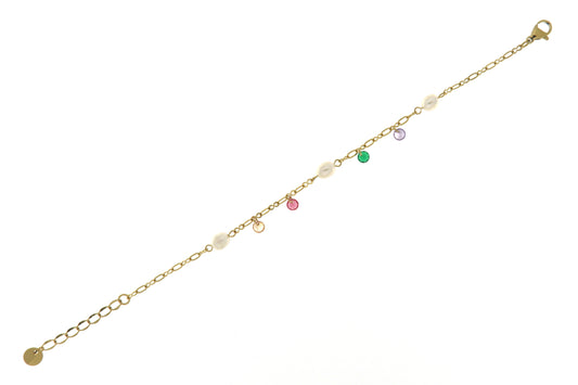 Bracciale Acciaio e Zirconi Multicolor FRANCOFORTE
