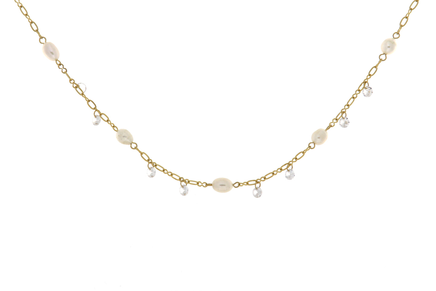 Collana Acciaio/Oro Zirc Bianco FRANCOFORTE