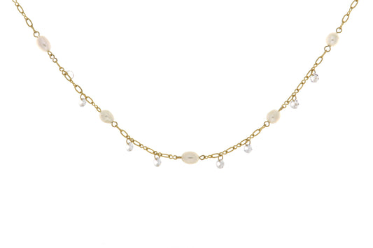Collana Acciaio/Oro Zirc Bianco FRANCOFORTE